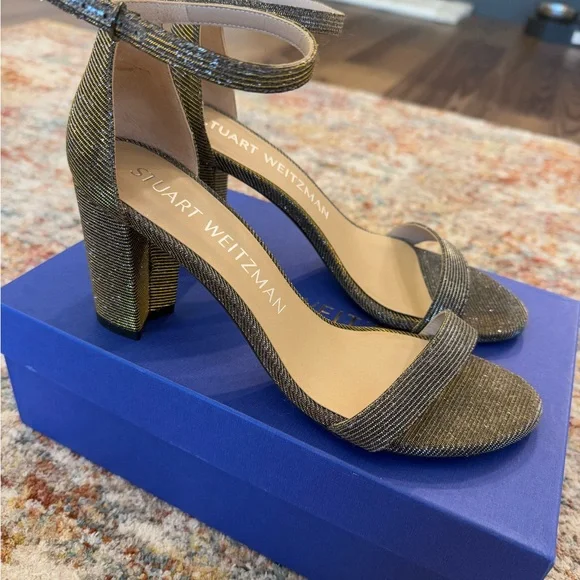 Stuart Weitzman Gold Strappy Heels